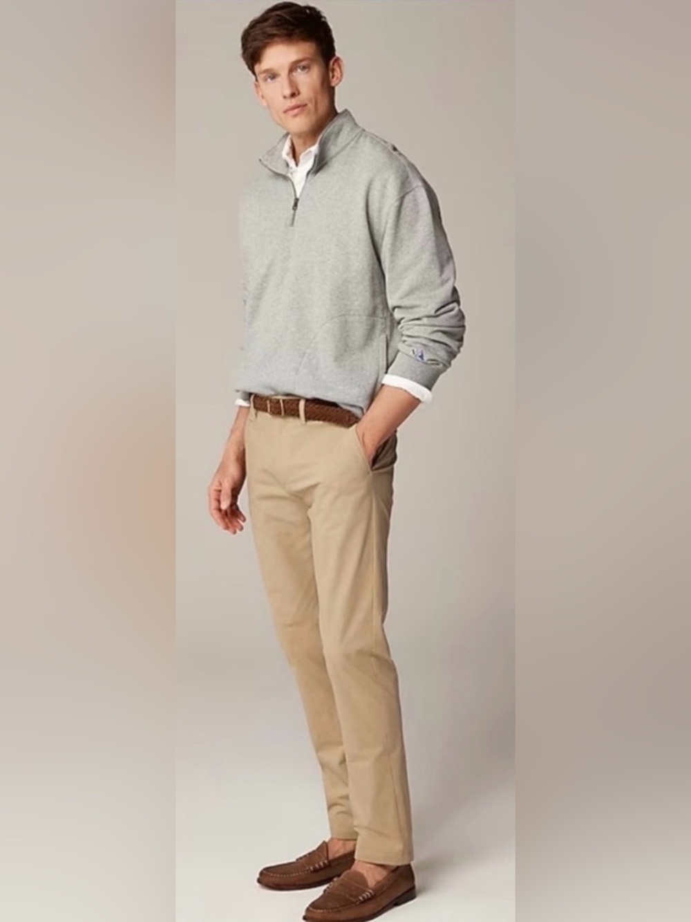 J.Crew 484 Slim-fit tech pant in khaki